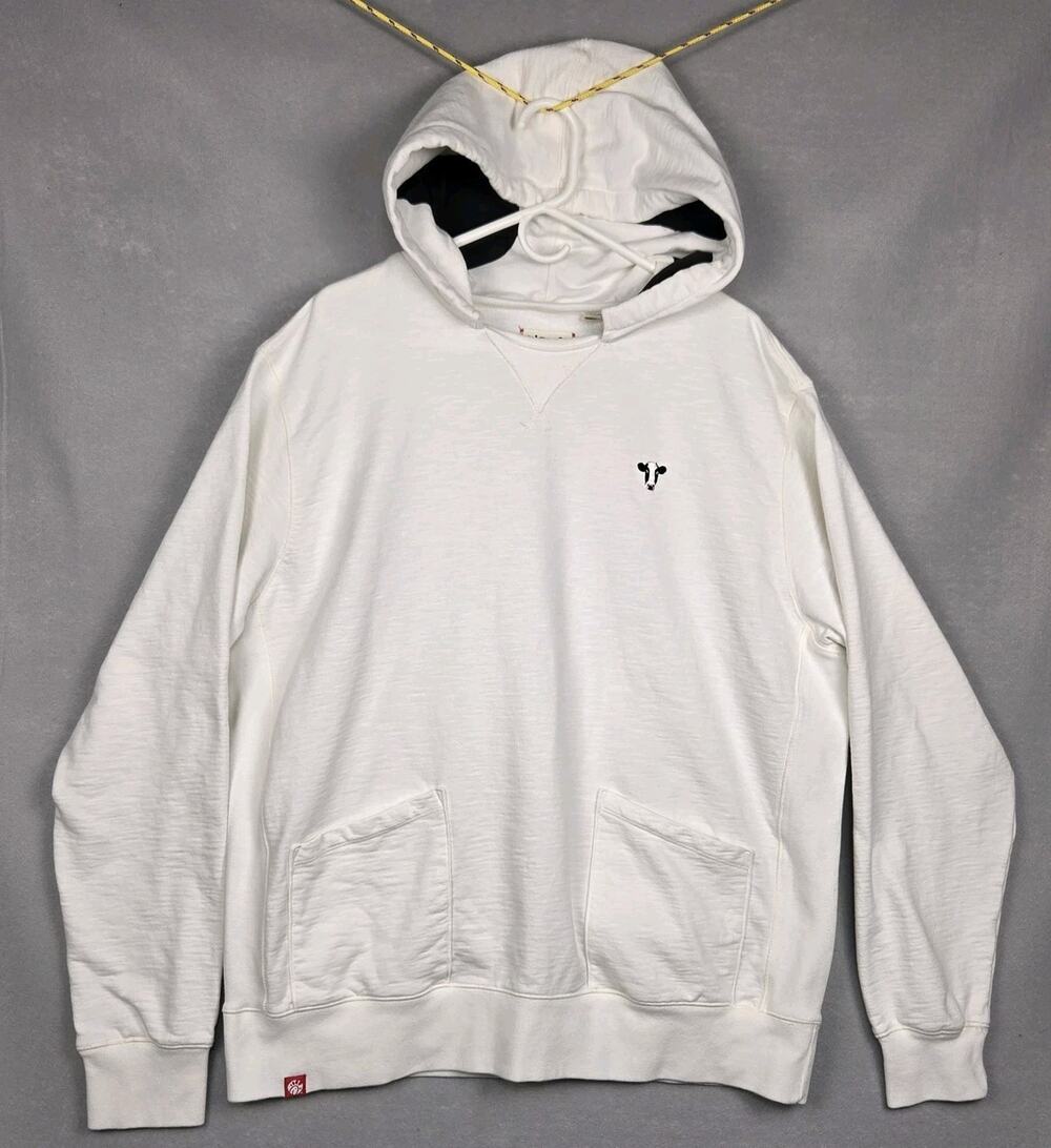 Chick-Fil-A Hoodie Cowprint Pullover Sweatshirt White Size 2XL